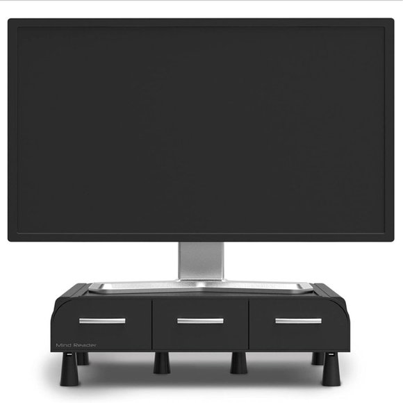 Mind Reader Monitor PC IMAC Laptop Stand Desk Organizer Black - Picture 5 of 6